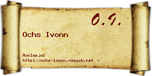 Ochs Ivonn névjegykártya